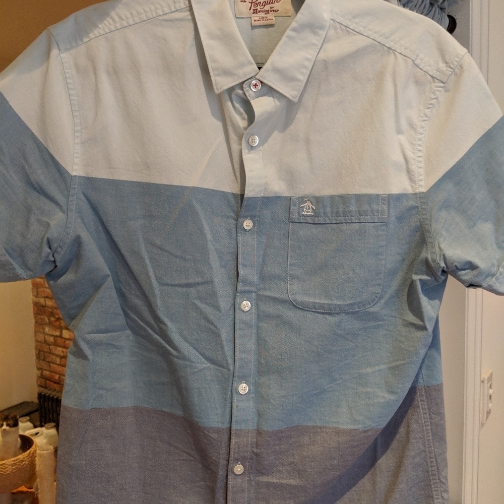 Penguin Short Sleeve Button Down Shirt